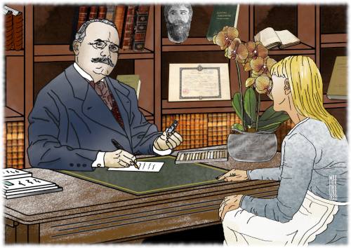 reconstitution historique du docteur Albert  dans sa villa les Camélias à Saint-Sulpice par MJCO