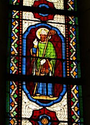 Saint-Sulpice le Pieux - vitrail à Bouges-le-Château