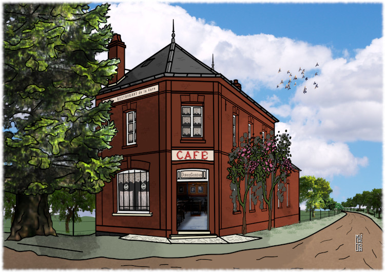 dessin du café de la gare