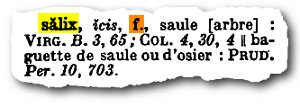 extrait du dictionnaire latin-français de Félix Gaffiot