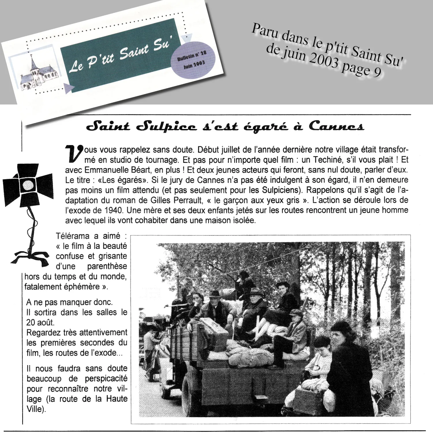 extrait du bulletin municipal n°26 de juin 2002