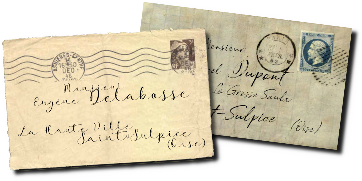 deux lettres anciennes timbrées