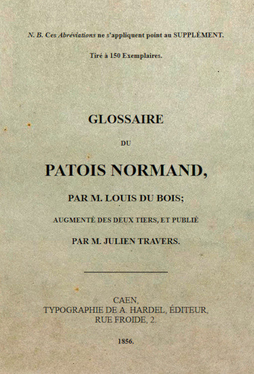 glossaire du patois normand de Louis Du Bois